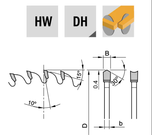 220x3.2x2.2x30x42T Pos Hollow | Circular Saws | D