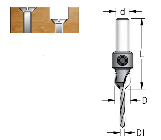 2.4 x 8.0mm Countersink | Router Bits